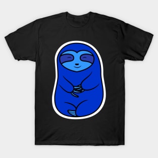 Happy Cozy Blue Sloth Bear T-Shirt